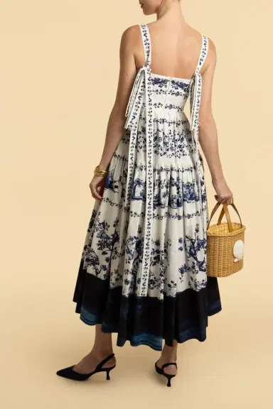 Erdem Strappy Fit Flare Midi Dress | Thumbnail 4