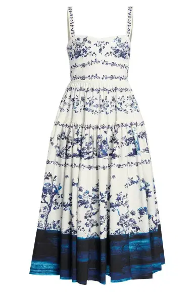 Erdem Strappy Fit Flare Midi Dress | Thumbnail 1
