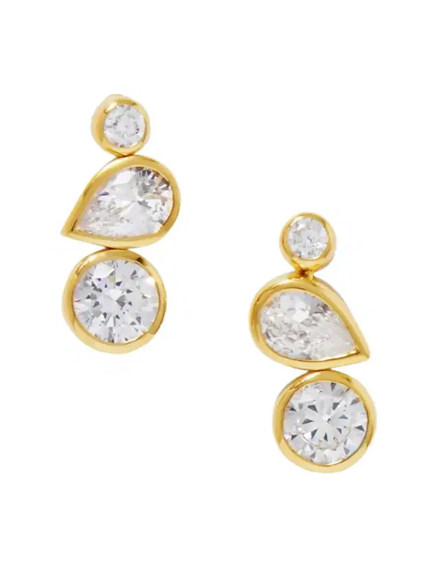 Like Peas In A Pod Ii Recycled Gold Vermeil Cubic Zirconia Earrings