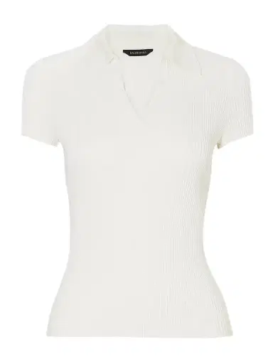 Balenciaga Embroidered Ribbed Wool-blend Polo Shirt | Thumbnail 1