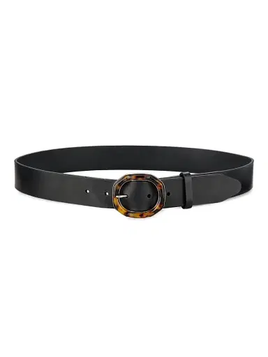 rag & bone Women's Audrey Leather Belt - Black Tort | Thumbnail 1