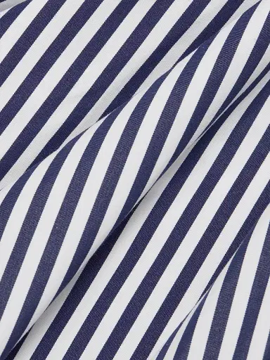 Adam Lippes Women's Cari Stripe Poplin Midi-Dress - Navy White | Thumbnail 7