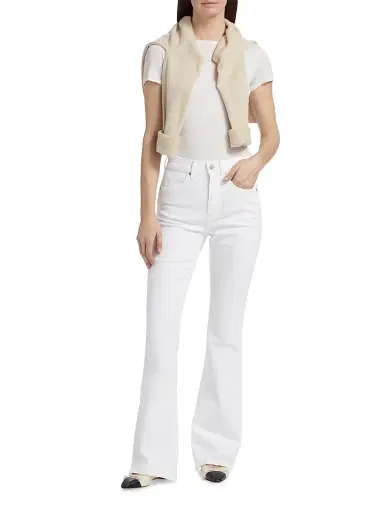 Veronica Beard Women's Bevery Skinny Flare Twill Pants - White - Size 32 | Thumbnail 2 Veronica Beard Women's Bevery Skinny Flare Twill Pants - White - Size 32 | Thumbnail 2