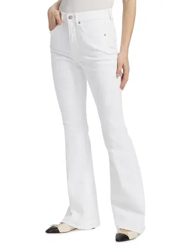 Veronica Beard Women's Bevery Skinny Flare Twill Pants - White - Size 32 | Thumbnail 4 Veronica Beard Women's Bevery Skinny Flare Twill Pants - White - Size 32 | Thumbnail 4