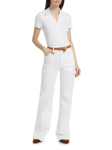 Veronica Beard Women's Crosbie Slim Wide-Leg Jeans - White - Size 32 | Thumbnail 2 Veronica Beard Women's Crosbie Slim Wide-Leg Jeans - White - Size 32 | Thumbnail 2