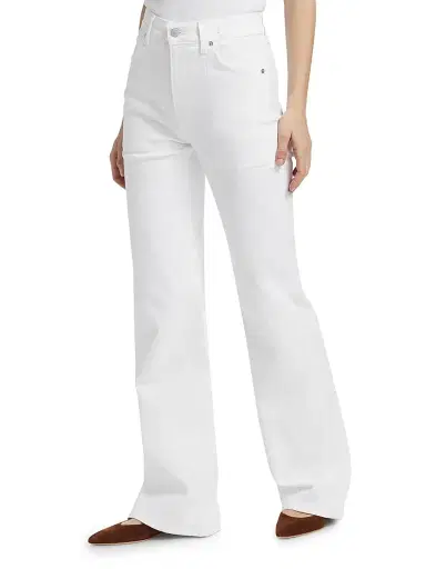 Veronica Beard Women's Crosbie Slim Wide-Leg Jeans - White - Size 32 | Thumbnail 4 Veronica Beard Women's Crosbie Slim Wide-Leg Jeans - White - Size 32 | Thumbnail 4
