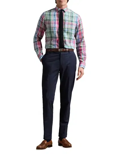 Polo Ralph Lauren Men's Classic Fit Plaid Linen Shirt | Thumbnail 2