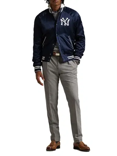 Polo Ralph Lauren Men's New York Yankees Satin Bomber Jacket - Aviator Navy | Thumbnail 2 Polo Ralph Lauren Men's New York Yankees Satin Bomber Jacket - Aviator Navy | Thumbnail 2