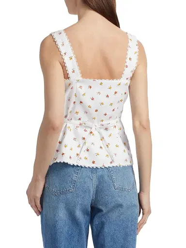 Reformation Women's Viola Floral Linen Top - Layla - Size 8 | Thumbnail 5 Reformation Women's Viola Floral Linen Top - Layla - Size 8 | Thumbnail 5