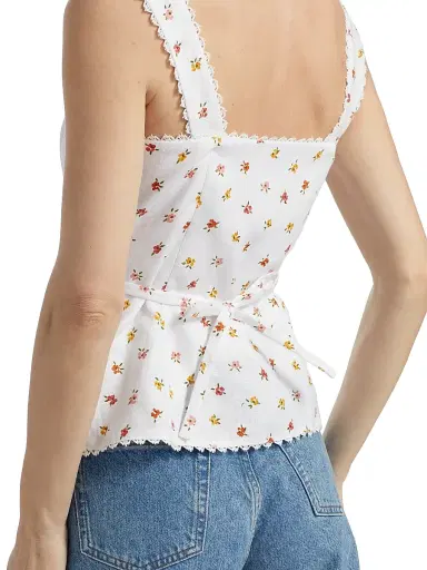 Reformation Women's Viola Floral Linen Top - Layla - Size 8 | Thumbnail 6 Reformation Women's Viola Floral Linen Top - Layla - Size 8 | Thumbnail 6