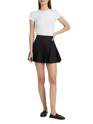 anOnlyChild Women's Just A Pinch Ellis Pleated Miniskirt - Black - Size Medium | Thumbnail 2