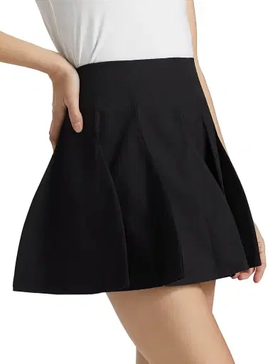 anOnlyChild Women's Just A Pinch Ellis Pleated Miniskirt - Black - Size Medium | Thumbnail 6