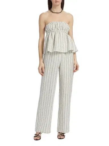 Reformation Women's Olina Linen Striped Pants - Elsie Stripe - Size Small | Thumbnail 2 Reformation Women's Olina Linen Striped Pants - Elsie Stripe - Size Small | Thumbnail 2