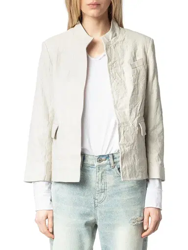 Zadig & Voltaire Women's Veryn Leather Blazer - Judo - Size Small | Thumbnail 3