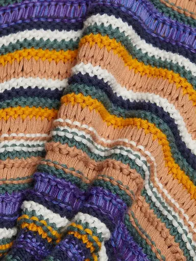 Ba&sh Women's Farfaela Striped Cotton Sweater - Multico - Size Large | Thumbnail 7