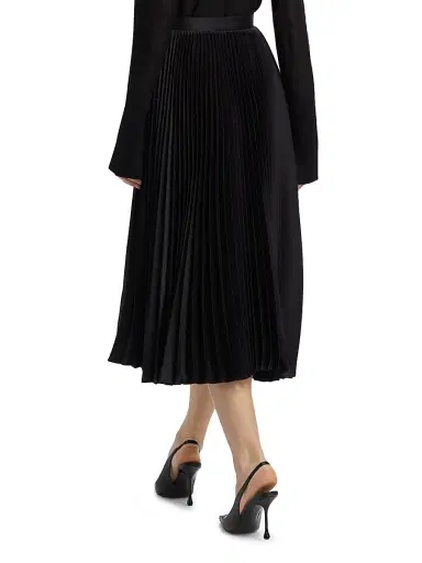 Jil Sander Women's Plissé Sunburst-Pleated Midi-Skirt - Black | Thumbnail 5