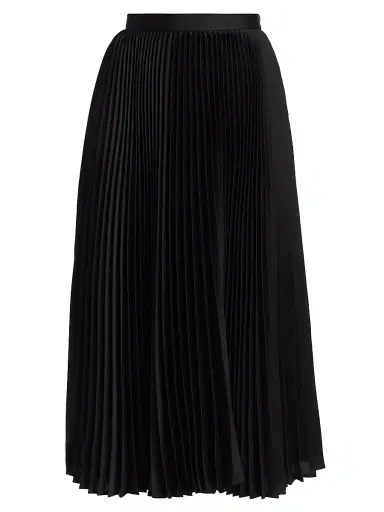 Jil Sander Women's Plissé Sunburst-Pleated Midi-Skirt - Black | Thumbnail 1