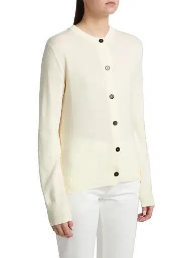 Jil Sander Women's Crewneck Wool Cardigan - Natural - Size 12 | Thumbnail 4