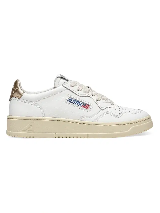 Women's Medalist Low-Top Leather Sneakers - White Gold