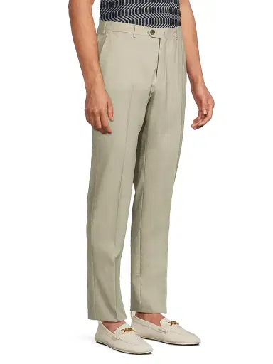 Emporio Armani Men's Textured Crease-Front Trousers | Thumbnail 4 Emporio Armani Men's Textured Crease-Front Trousers | Thumbnail 4