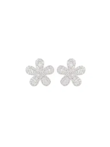 Wish Fine Jewelry 0.80ct Diamond 18K Gold Flower Earrings | Thumbnail 1 Wish Fine Jewelry 0.80ct Diamond 18K Gold Flower Earrings | Thumbnail 1