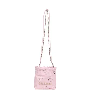 Chanel Chanel Mini 22 Bag Pink Shiny Calfskin Brushed Gold Hardware | Thumbnail 7