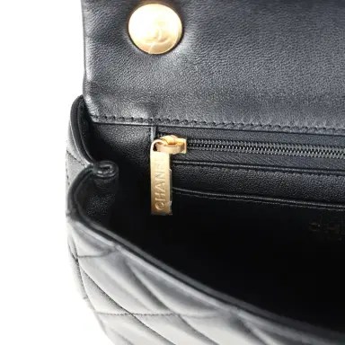 Chanel Chanel Mini Pearly Chain Flap Bag Black Lambskin Brushed Gold Hardware | Thumbnail 12 Chanel Chanel Mini Pearly Chain Flap Bag Black Lambskin Brushed Gold Hardware | Thumbnail 12