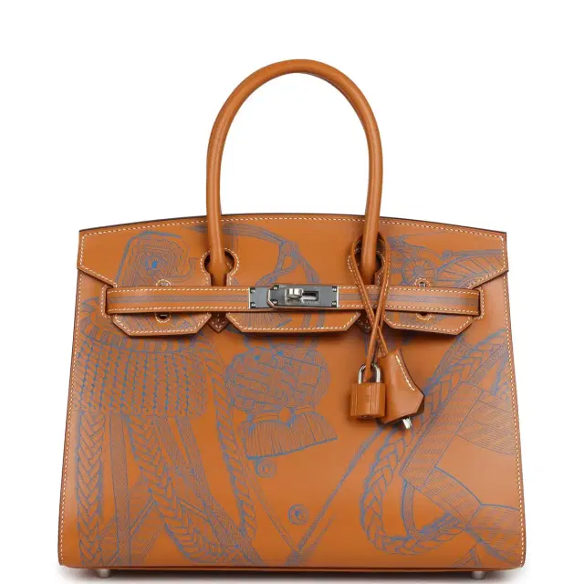 HERMÈS Hermes Birkin Sellier 30 "Zouaves Et Dragons" Naturel Sable Butler Palladium Hardware