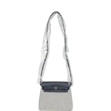 HERMÈS Hermes Herbag Zip 20 Mini Ecru and Ardoise Toile H Canvas and Ardoise Vache Hunter Palladium Hardware | Thumbnail 9 HERMÈS Hermes Herbag Zip 20 Mini Ecru and Ardoise Toile H Canvas and Ardoise Vache Hunter Palladium Hardware | Thumbnail 9