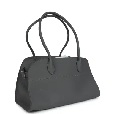 The Row The Row Margaux Shoulder 12 Bag Timouse Grey Calfskin Silver Hardware | Thumbnail 2 The Row The Row Margaux Shoulder 12 Bag Timouse Grey Calfskin Silver Hardware | Thumbnail 2