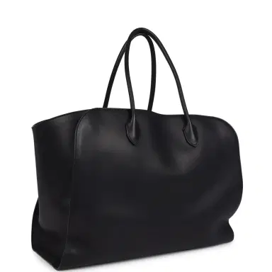 The Row The Row Marlo Tote Bag Black Saddle Leather Silver Hardware | Thumbnail 2 The Row The Row Marlo Tote Bag Black Saddle Leather Silver Hardware | Thumbnail 2