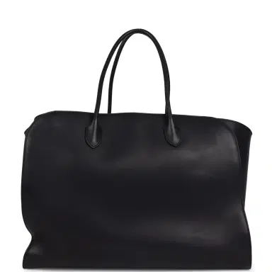 The Row The Row Marlo Tote Bag Black Saddle Leather Silver Hardware | Thumbnail 4 The Row The Row Marlo Tote Bag Black Saddle Leather Silver Hardware | Thumbnail 4