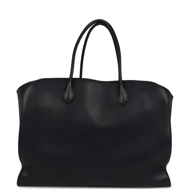 The Row The Row Marlo Tote Bag Black Saddle Leather Silver Hardware