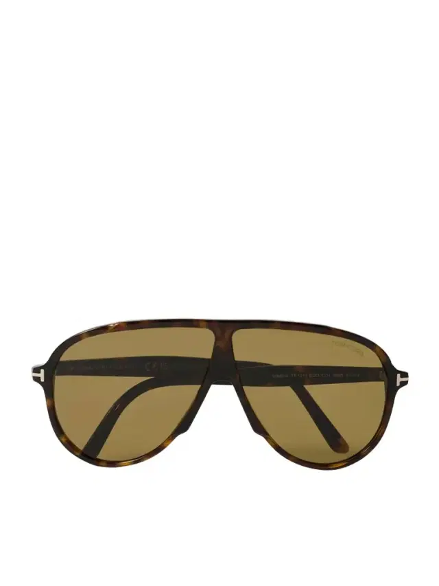Aviator-style Tortoiseshell Acetate Sunglasses