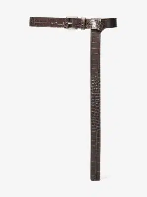 Michael Kors Collection Jodi Crocodile Embossed Leather Belt in | Thumbnail 2 Michael Kors Collection Jodi Crocodile Embossed Leather Belt in | Thumbnail 2