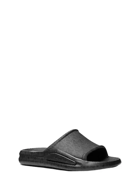 Michael Kors Collection Griffin Signature Logo Slide Sandal in Brown