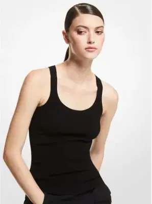 Michael Kors Collection Ribbed Stretch Viscose Tank Top | Thumbnail 6