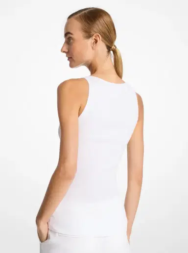 Michael Kors Collection Ribbed Stretch Viscose Tank Top | Thumbnail 9