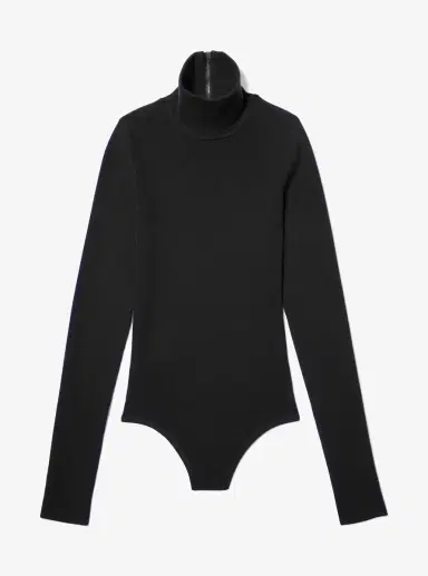 Michael Kors Collection Stretch Viscose Turtleneck Bodysuit in White | Thumbnail 14