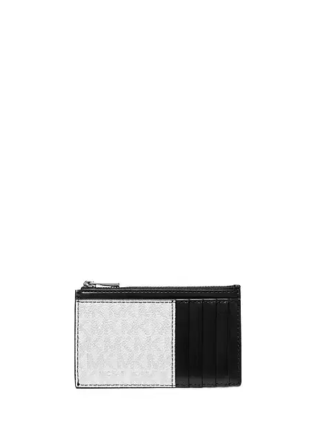 Michael Kors Collection Cooper Slim Signature Logo Zip Wallet