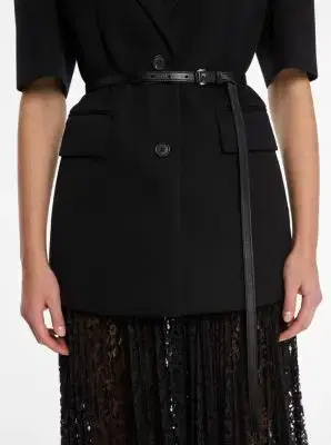 Michael Kors Collection Carolyn Leather Belt in | Thumbnail 2 Michael Kors Collection Carolyn Leather Belt in | Thumbnail 2