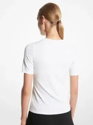 Michael Kors Collection Stretch Viscose Short-Sleeve Sweater | Thumbnail 5 Michael Kors Collection Stretch Viscose Short-Sleeve Sweater | Thumbnail 5