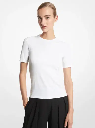 Michael Kors Collection Stretch Viscose Short-Sleeve Sweater | Thumbnail 7 Michael Kors Collection Stretch Viscose Short-Sleeve Sweater | Thumbnail 7