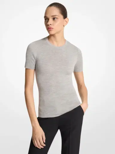 Michael Kors Collection Cashmere Short-Sleeve Sweater in | Thumbnail 13 Michael Kors Collection Cashmere Short-Sleeve Sweater in | Thumbnail 13