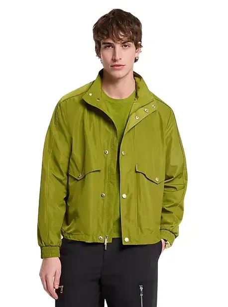 Michael Kors Collection Water-Resistant Windbreaker Jacket in Natural