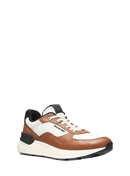 Trevor Leather and Stretch Knit Trainer