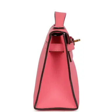 HERMÈS Hermes Kelly Pochette Rose Azalee Swift Gold Hardware | Thumbnail 3