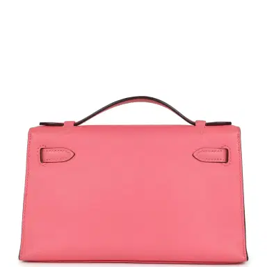 HERMÈS Hermes Kelly Pochette Rose Azalee Swift Gold Hardware | Thumbnail 4