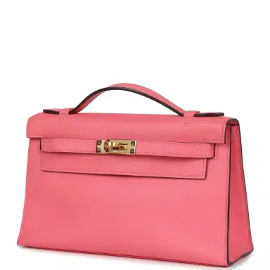 HERMÈS Hermes Kelly Pochette Rose Azalee Swift Gold Hardware | Thumbnail 5