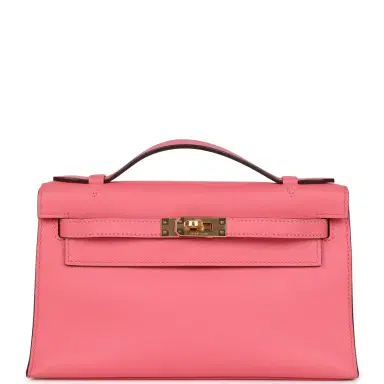 HERMÈS Hermes Kelly Pochette Rose Azalee Swift Gold Hardware | Thumbnail 1